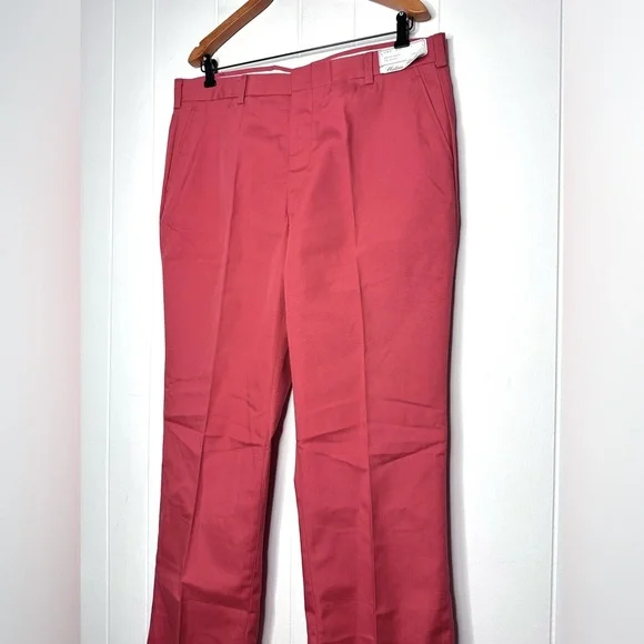 NEW Vintage Halrin Pants Un-hemmed - Solid Pink Retro Cotton Blend Slacks - Picture 5 of 12